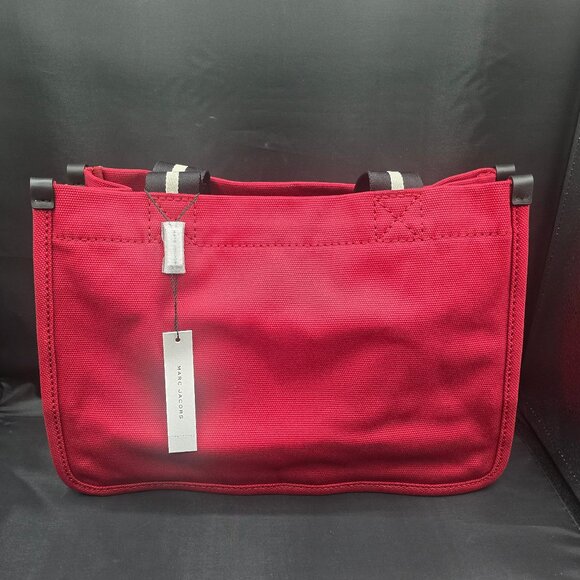 Marc Jacobs Medium Logo Canvas Tote Bag / H050M06FA21-629 Savvy Red - Picture 2 of 9